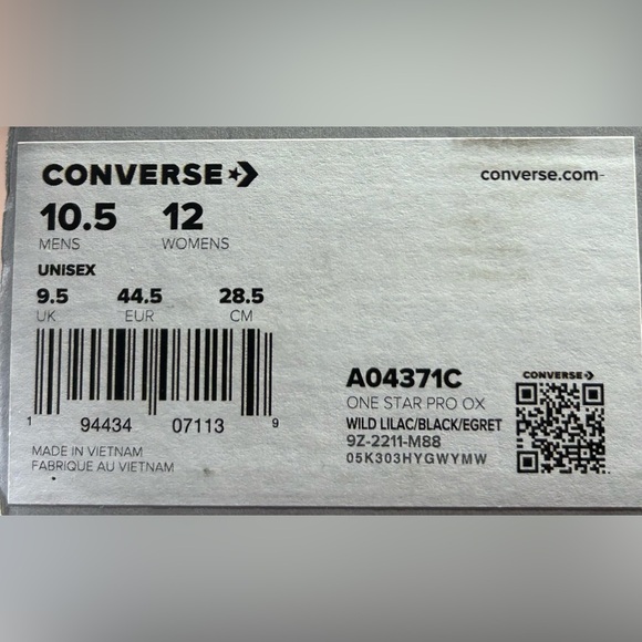 Converse One Star x Sean Pablo Wild Liliac Black‎ Shoes - Picture 10 of 10